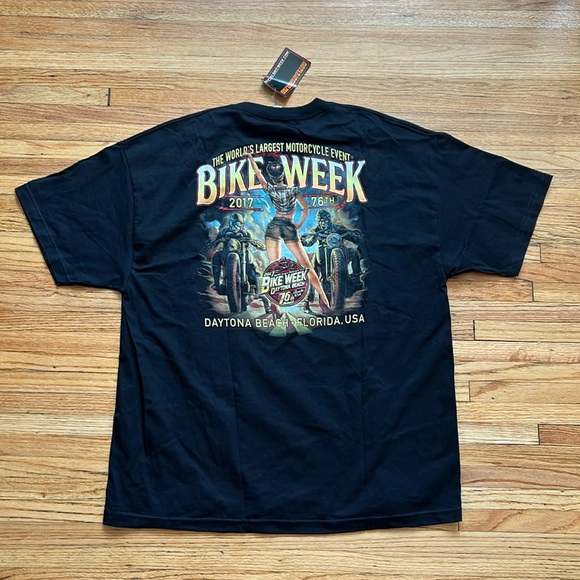 Daytona Beach Bike Week T-Shirt / Pin Up Girl / 2XL / New / Hot Leathers - Picture 1 of 7